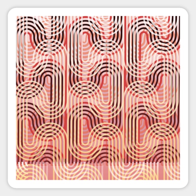 Wavy pattern in warm tones Sticker by Uniquepixx